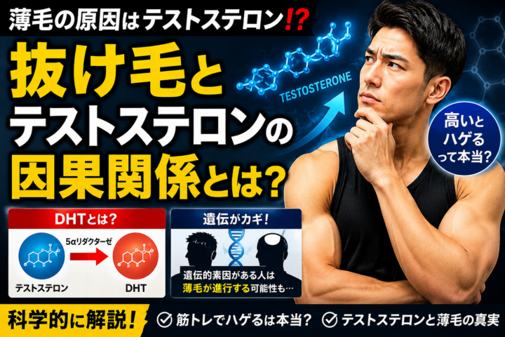 薄毛の原因はテストステロン!?抜け毛とテストステロンの因果関係とは?/姫路パーソナルジムの画像